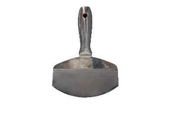 One-Piece Stainless Steel Bucket Scoop with curved blade
